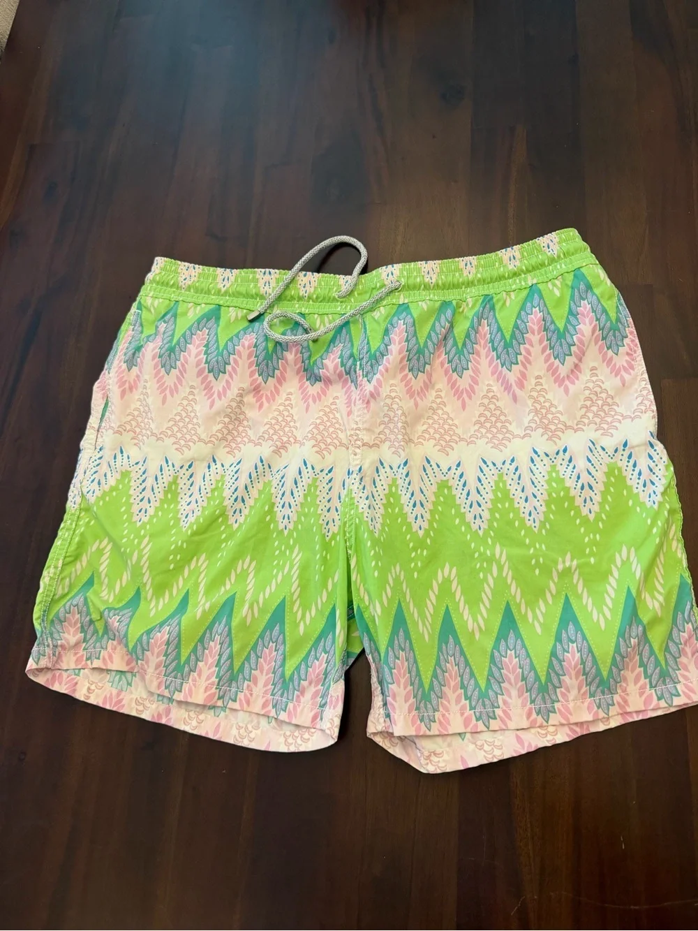 VILEBREQUIN Men's Green Patterned Swim Shorts (M2)